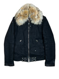 Andrew Mackenzie Fur Collar Leopard Lined Jacket