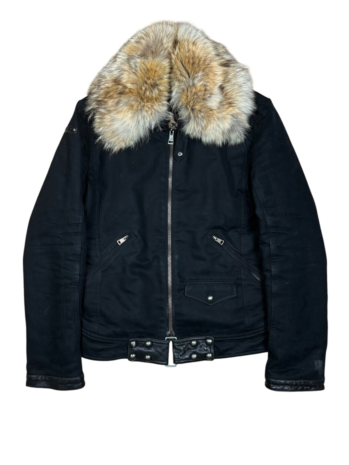 Andrew Mackenzie Fur Collar Leopard Lined Jacket