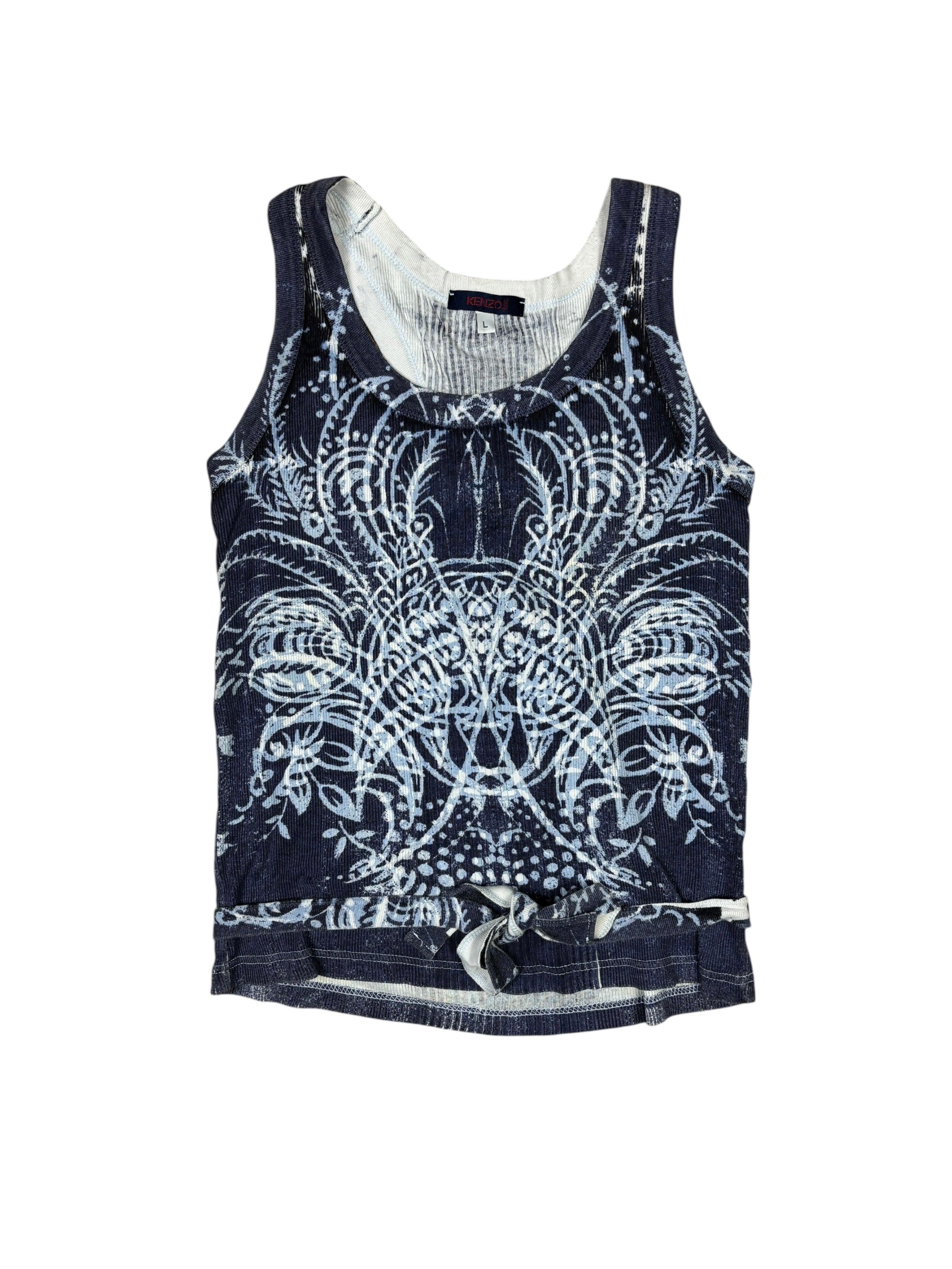 2000s Kenzo Printed Tie Hem Tank Top
