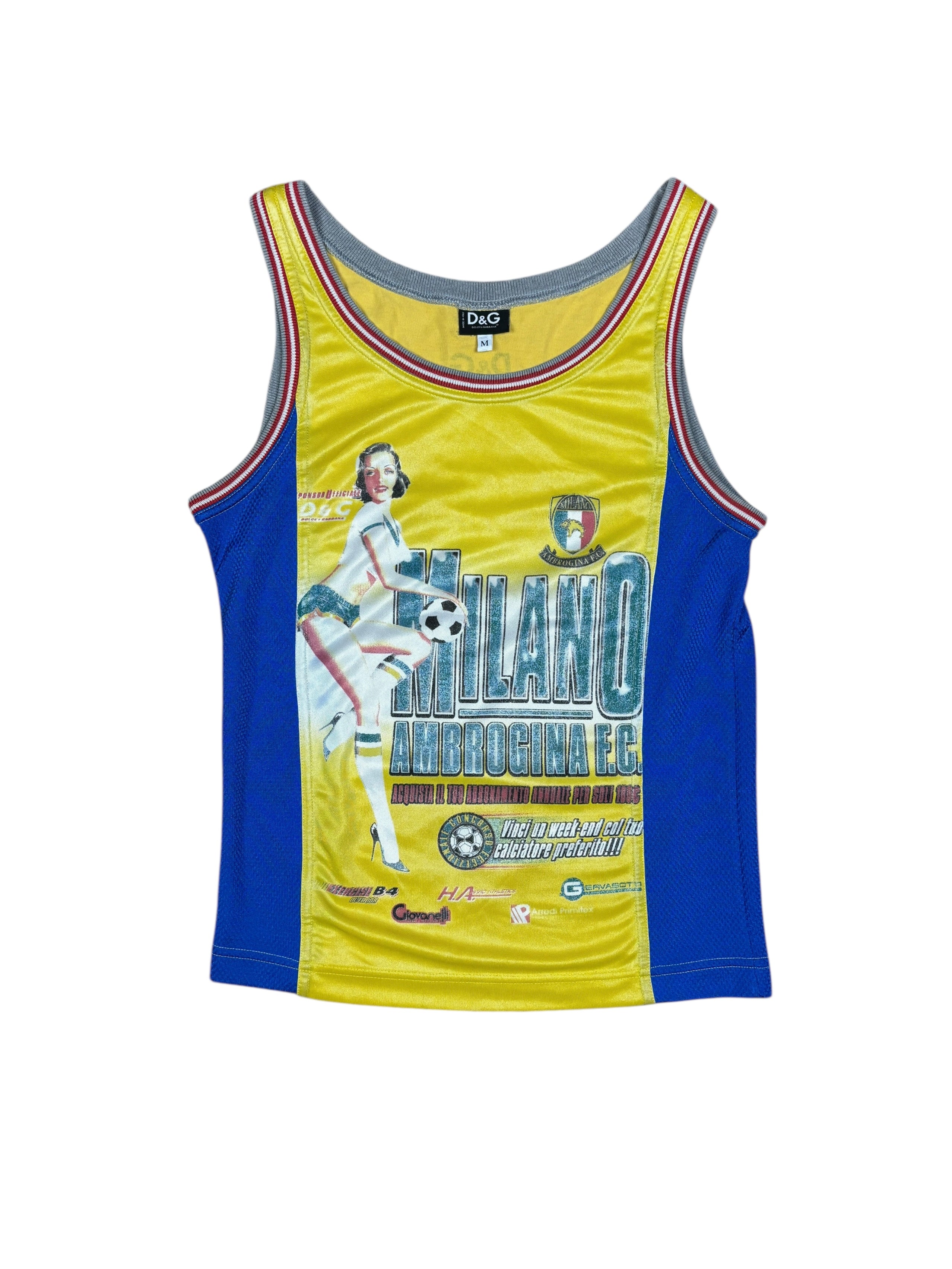 2000s D&G Milano Football Graphic Tank Top