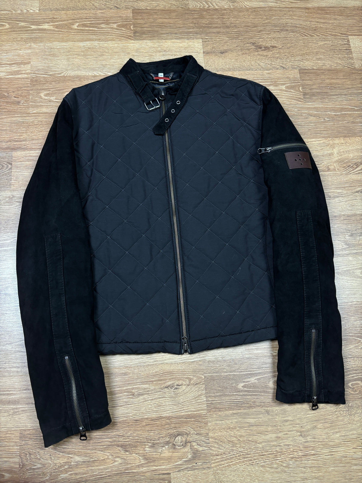 Armani Jeans AW2011 Leather Panel Biker Jacket