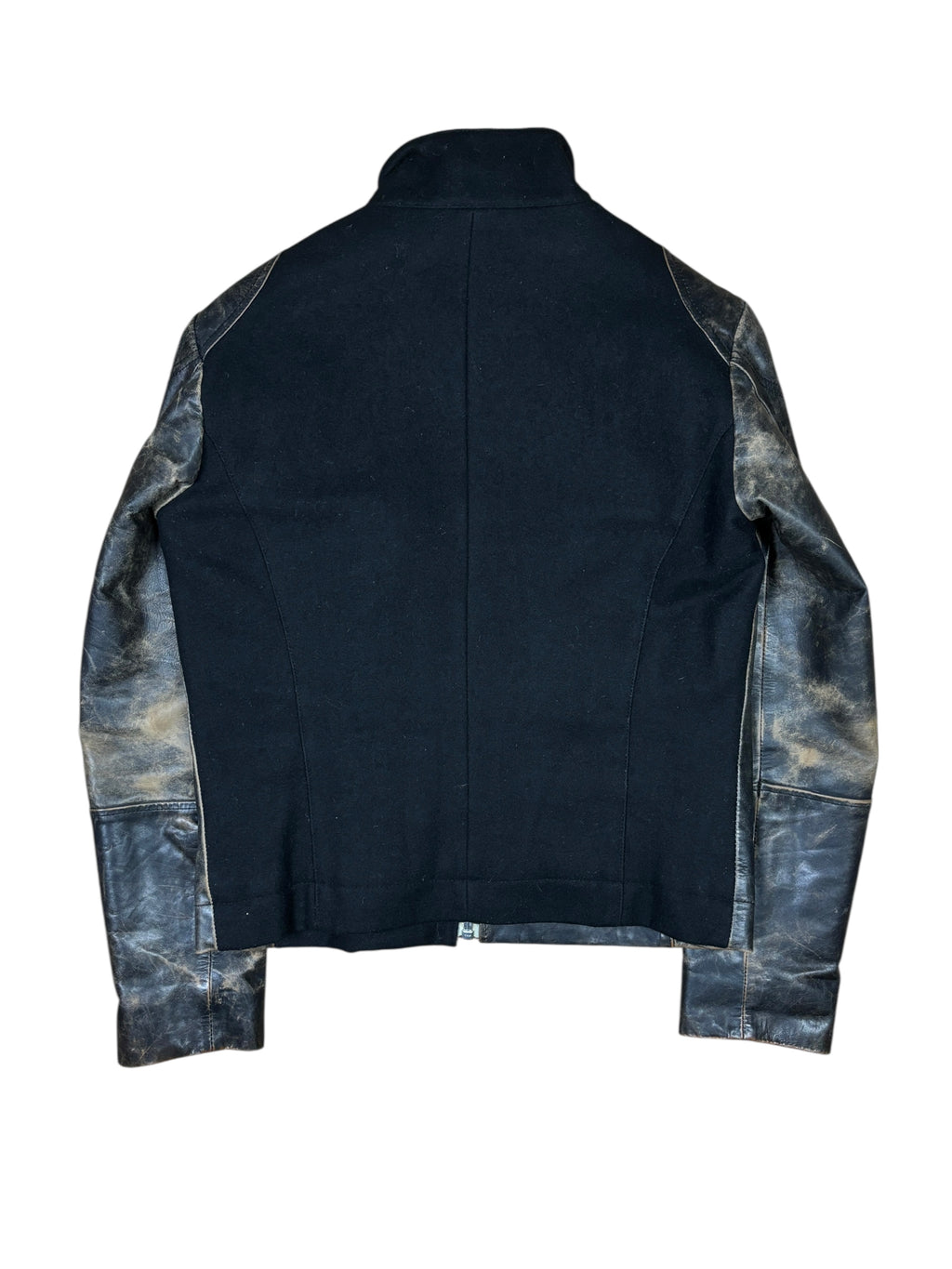 2000s Dirk Bikkembergs Leather & Wool Hybrid Jacket