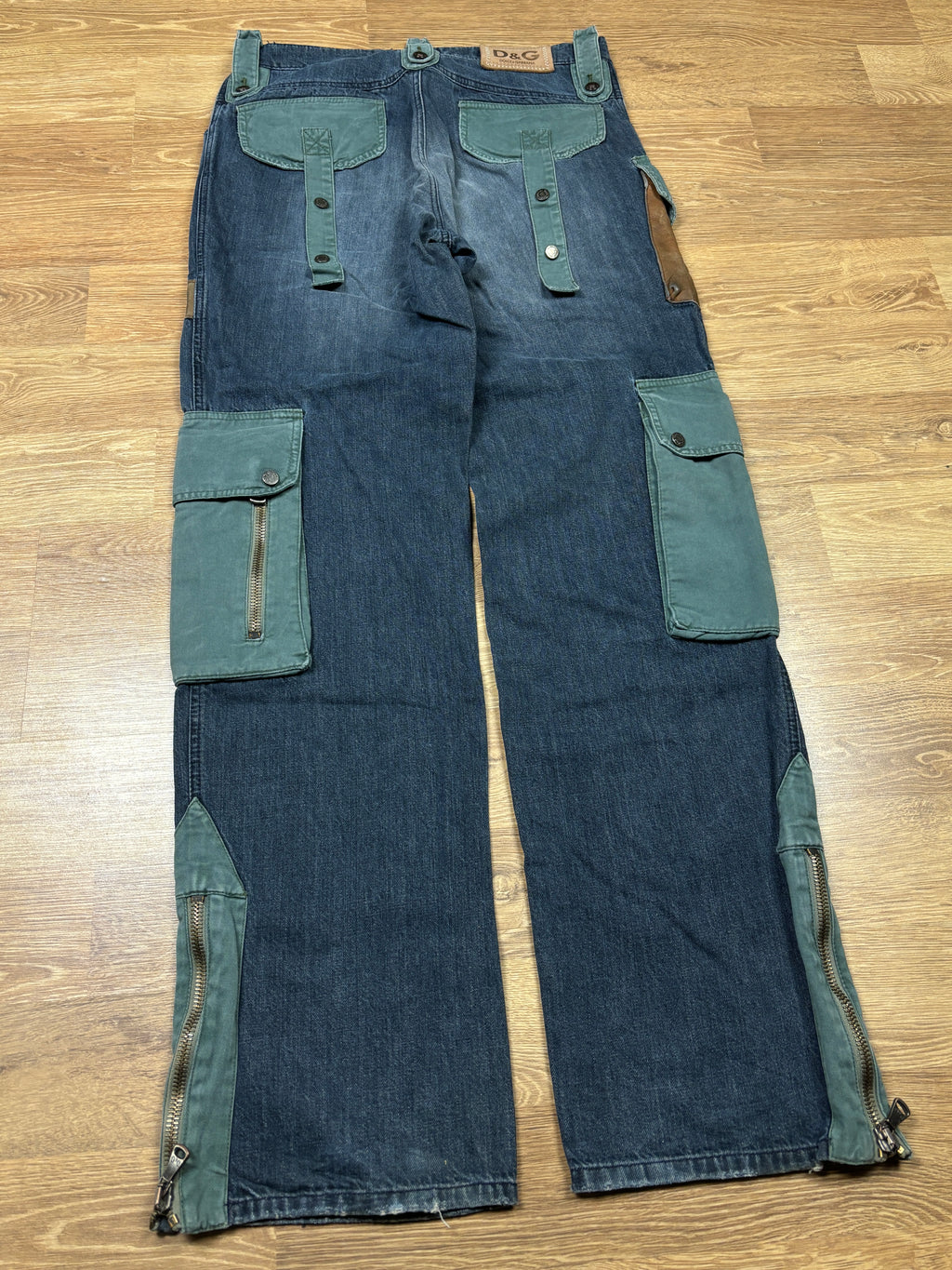 Dolce & Gabbana AW2003 Multi Pocket Zip Cargo Denim
