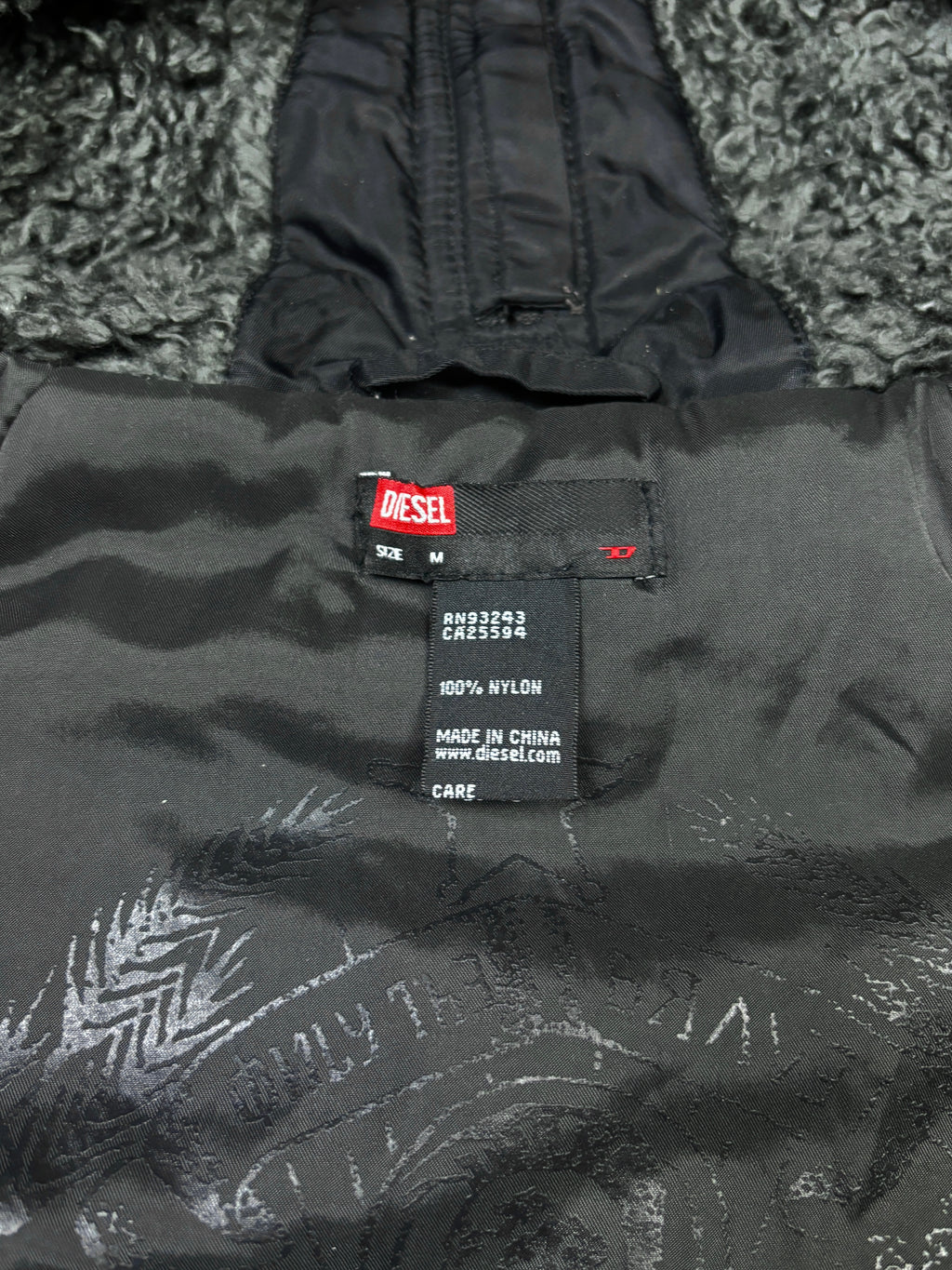 2000s Diesel Faux Fur Collar Bomber Jacket