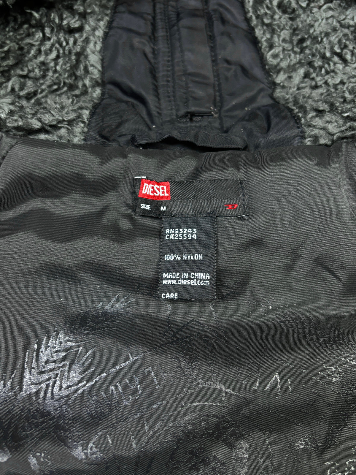 2000s Diesel Faux Fur Collar Bomber Jacket
