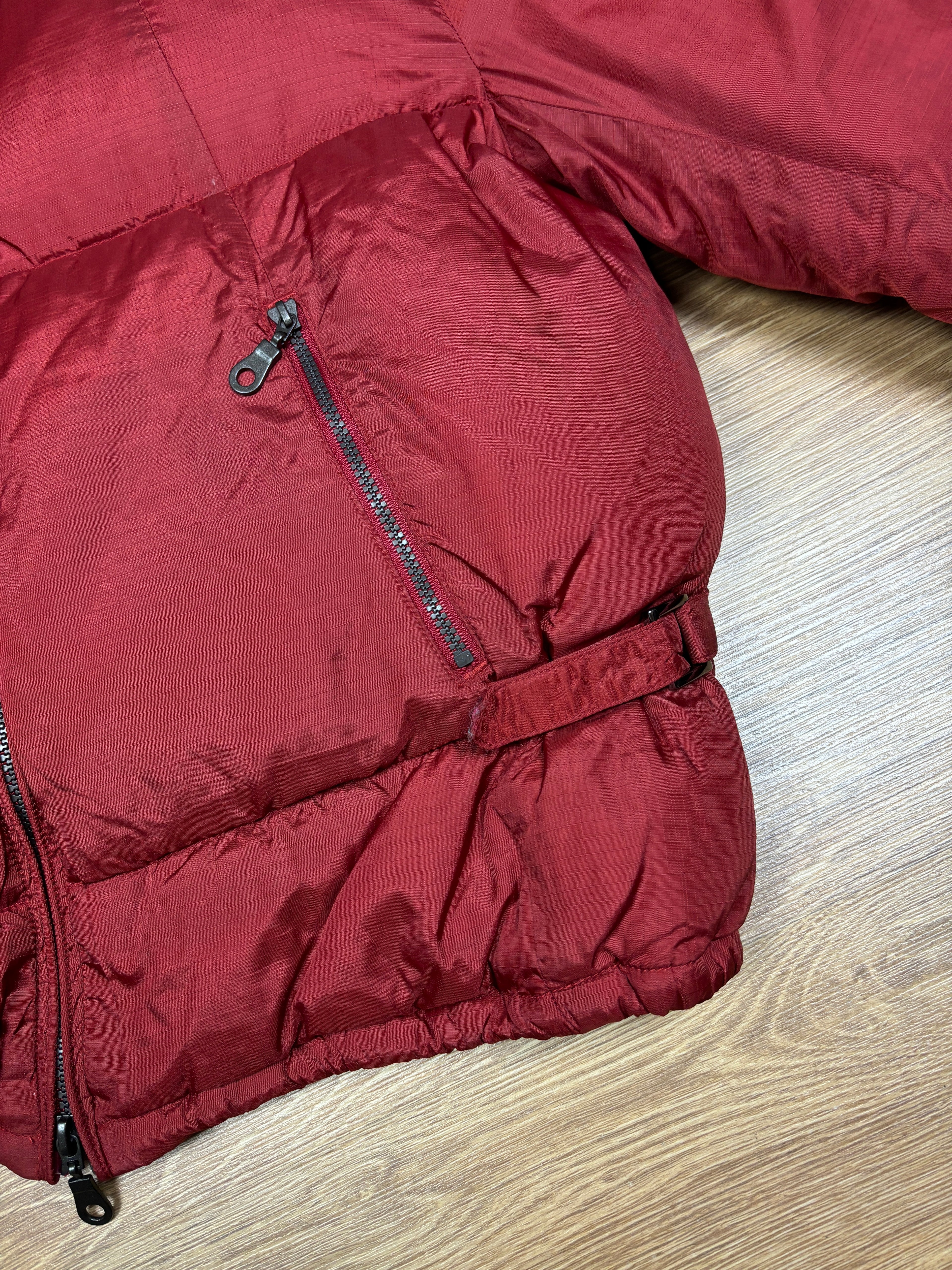 2000s Marithé François Girbaud Red Down Cropped Puffer Jacket