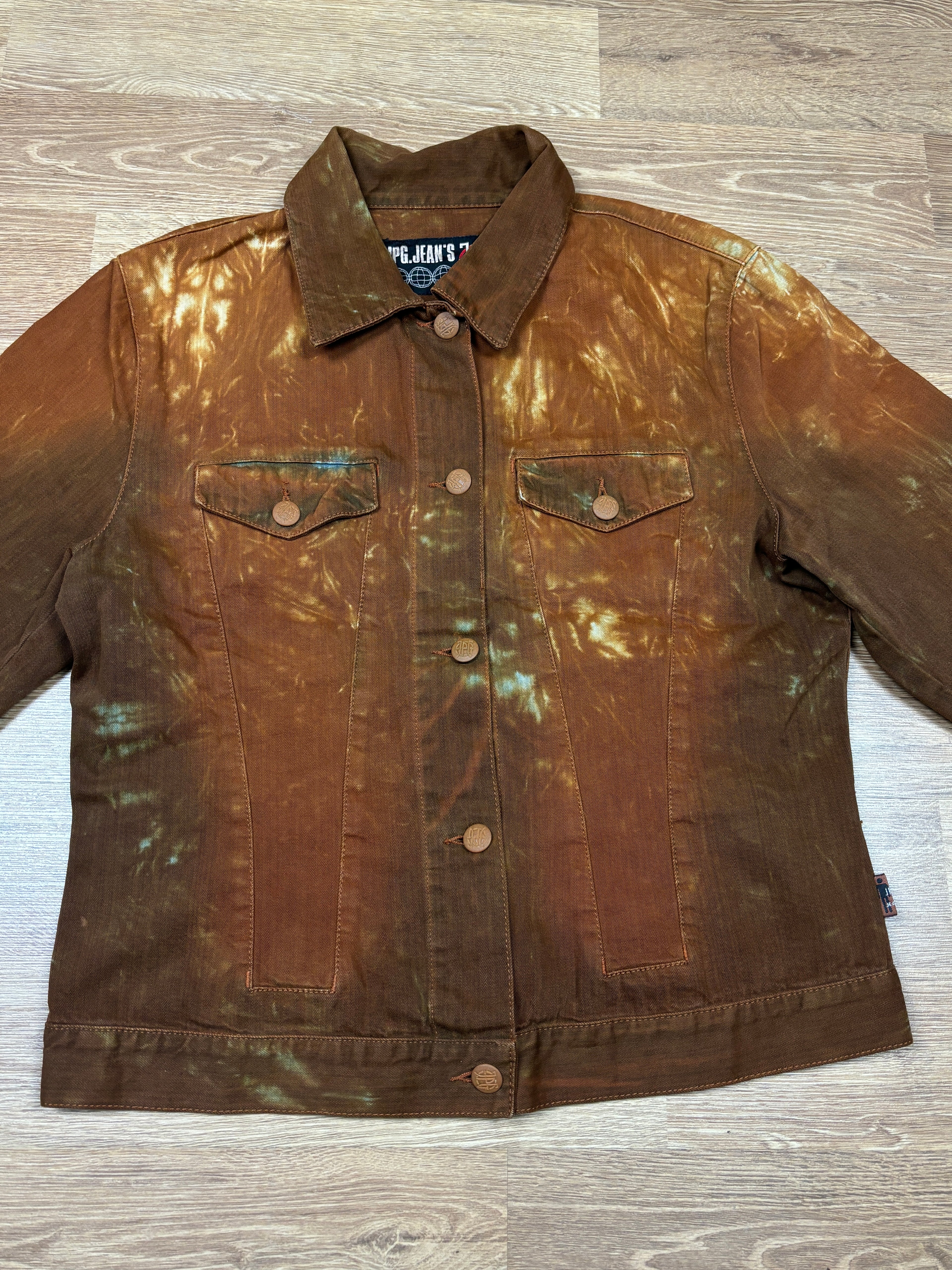2000s Jean Paul Gaultier Flame Dyed Denim Jacket