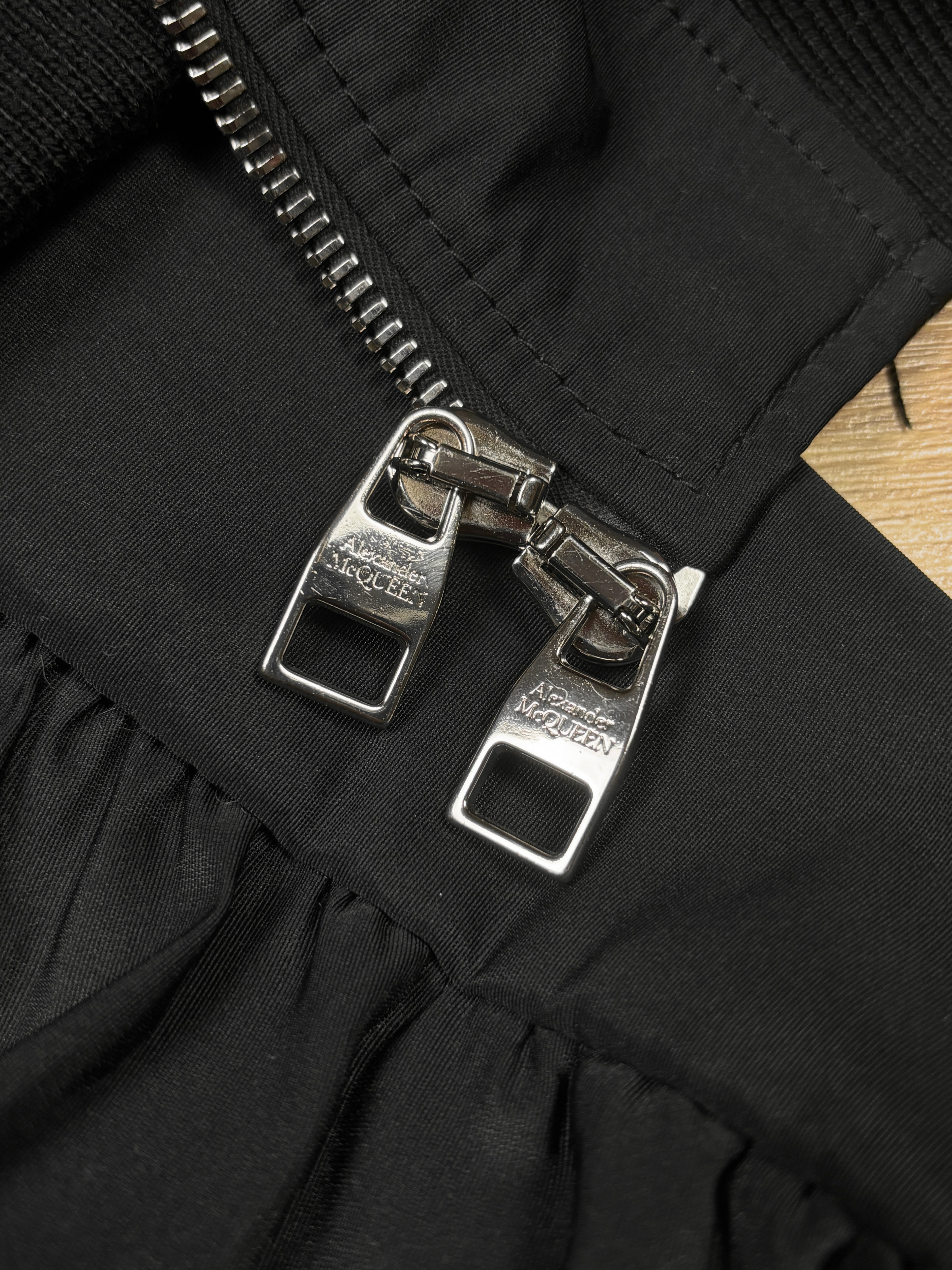 Alexander McQueen Cropped Balloon Sleeve Bomber Jacket