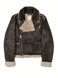 2000s Dolce & Gabbana Leather Shearling Biker Jacket