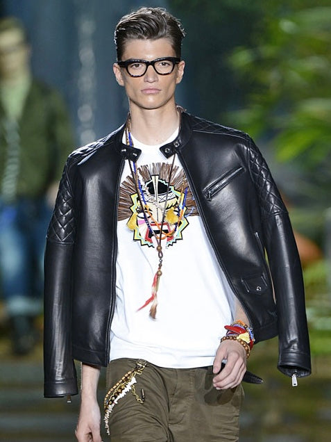 Dsquared2 SS2014 Runway Leather Mask T-Shirt