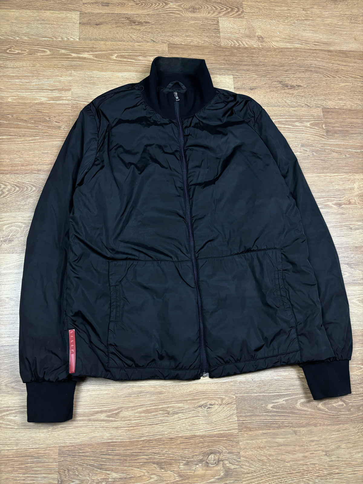 2000s Prada Linea Rossa Black Nylon Jacket