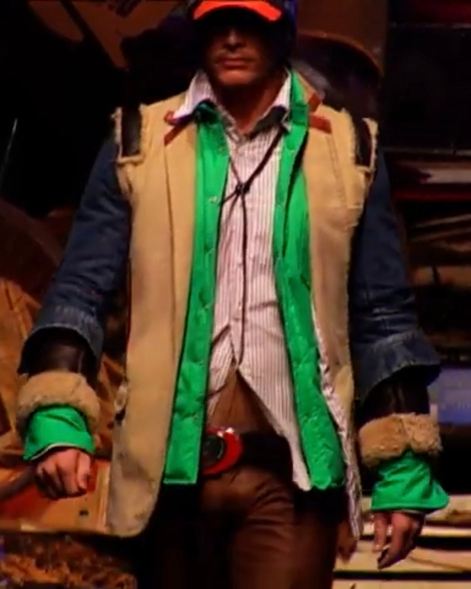 Abrigo de mezclilla y pana híbrido Dsquared2 AW2003 de pasarela